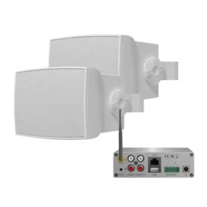 <B>WMA70-OSW</b> <BR>WiFi-Audio versterker 70 Watt met Shuffle speakers